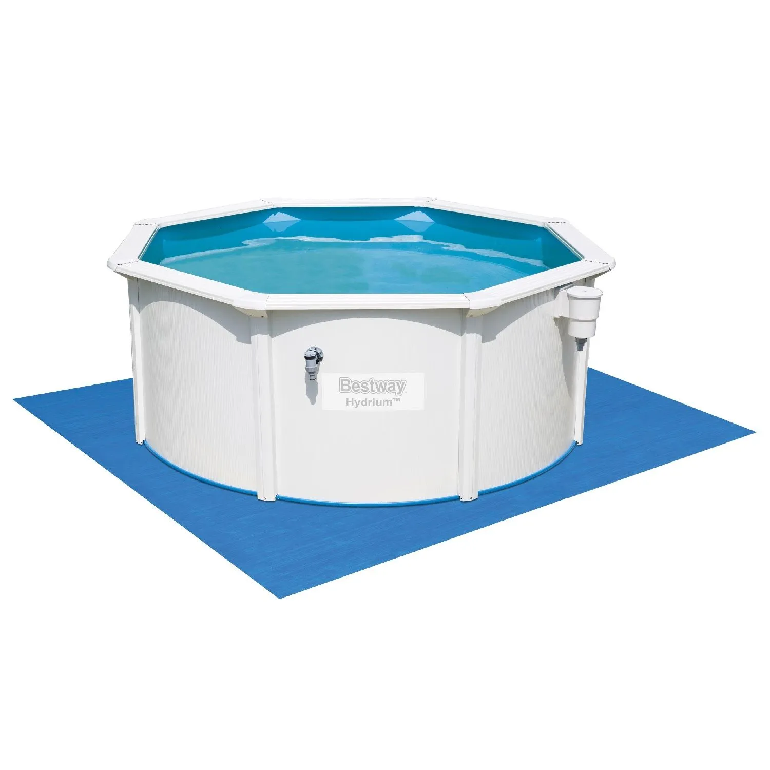 Сборный круглый бассейн Bestway Hydrium 56566 (300x120 см) с песочным фильтром, лестницей и тентом от магазина gidro-z